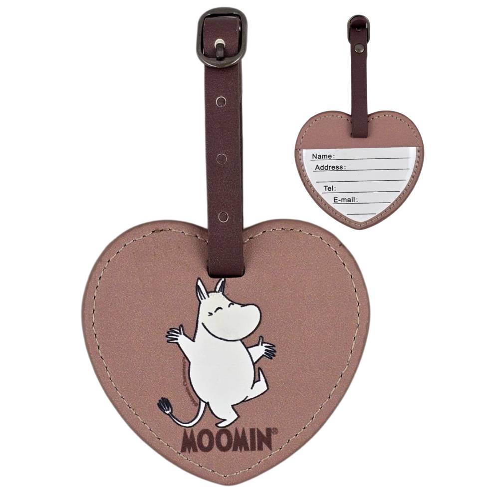Moomintroll Heart Luggage Tag Brown - The Official Moomin Shop