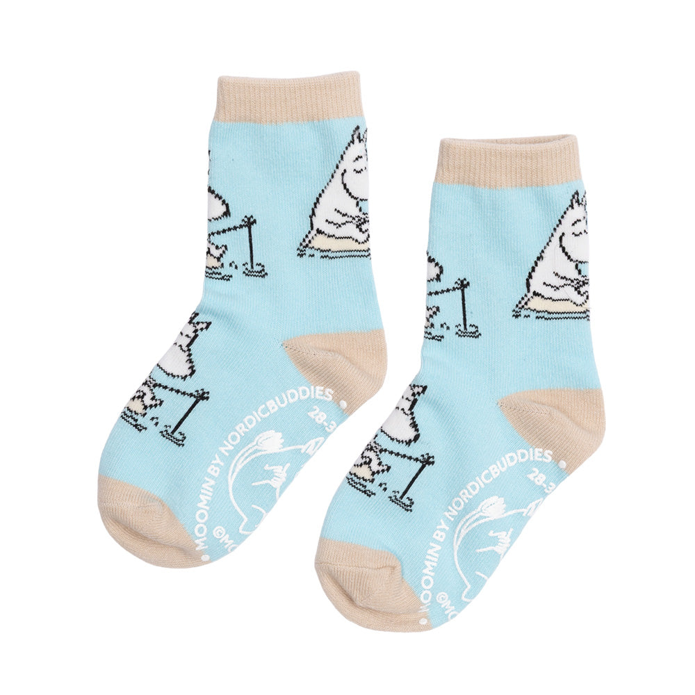 Moomintroll Socks Kids Lightblue - The Official Moomin Shop