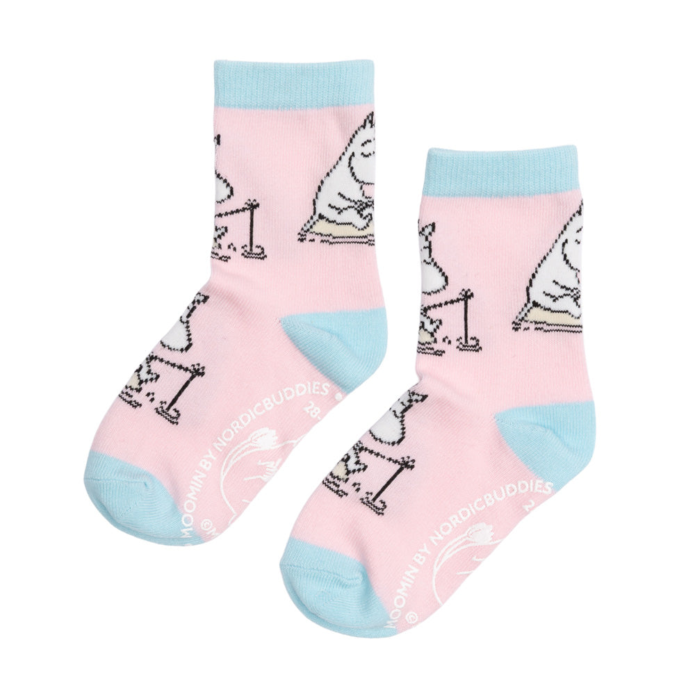 Moomintroll Socks Kids Lightpink - The Official Moomin Shop