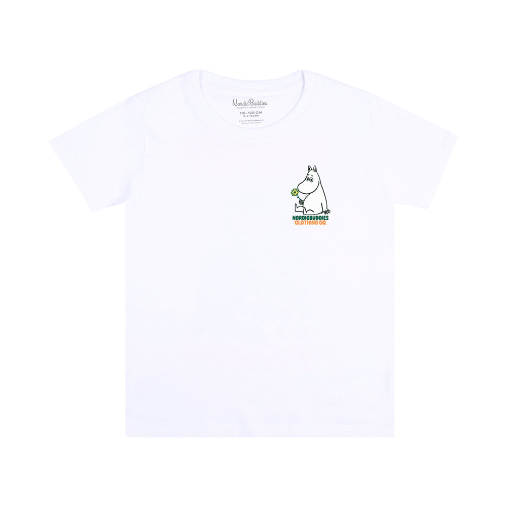 Moomintroll Flowers Kids T-Shirt White - The Official Moomin Shop