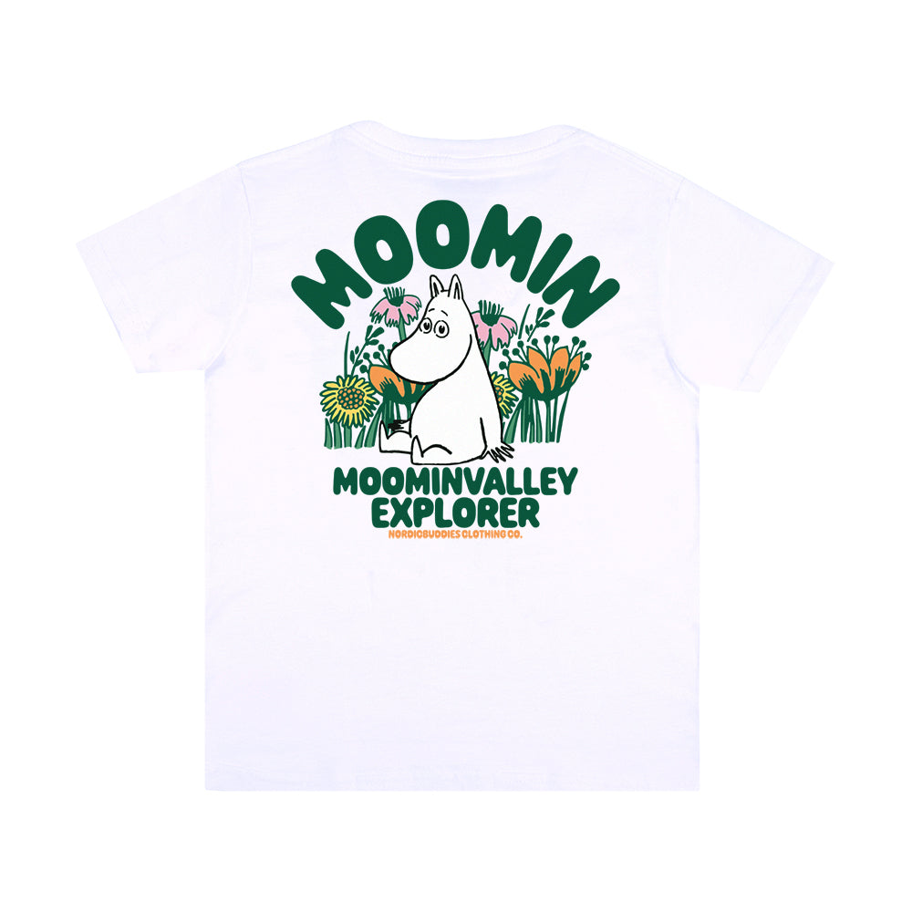 Moomintroll Flowers Kids T-Shirt White - The Official Moomin Shop