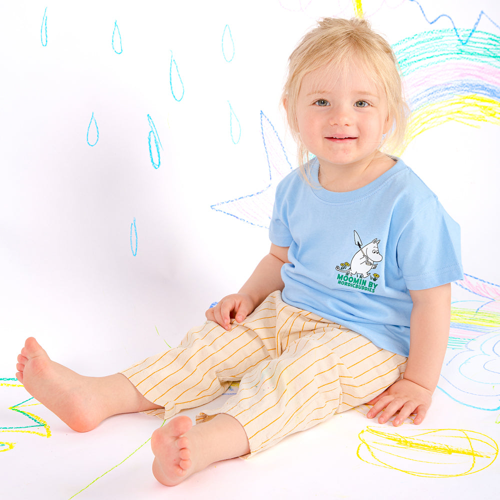 Moomintroll Gardening Kids T-Shirt Light Blue