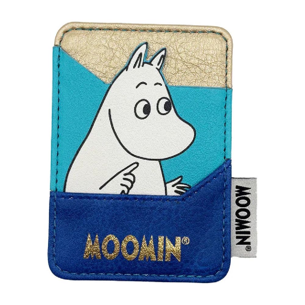Moomintroll Gold Card Holder Blue - The Official Moomin Shop