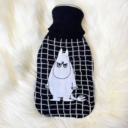 Moomintroll Angry Hot Water Bottle B&W 300ml - The Official Moomin Shop
