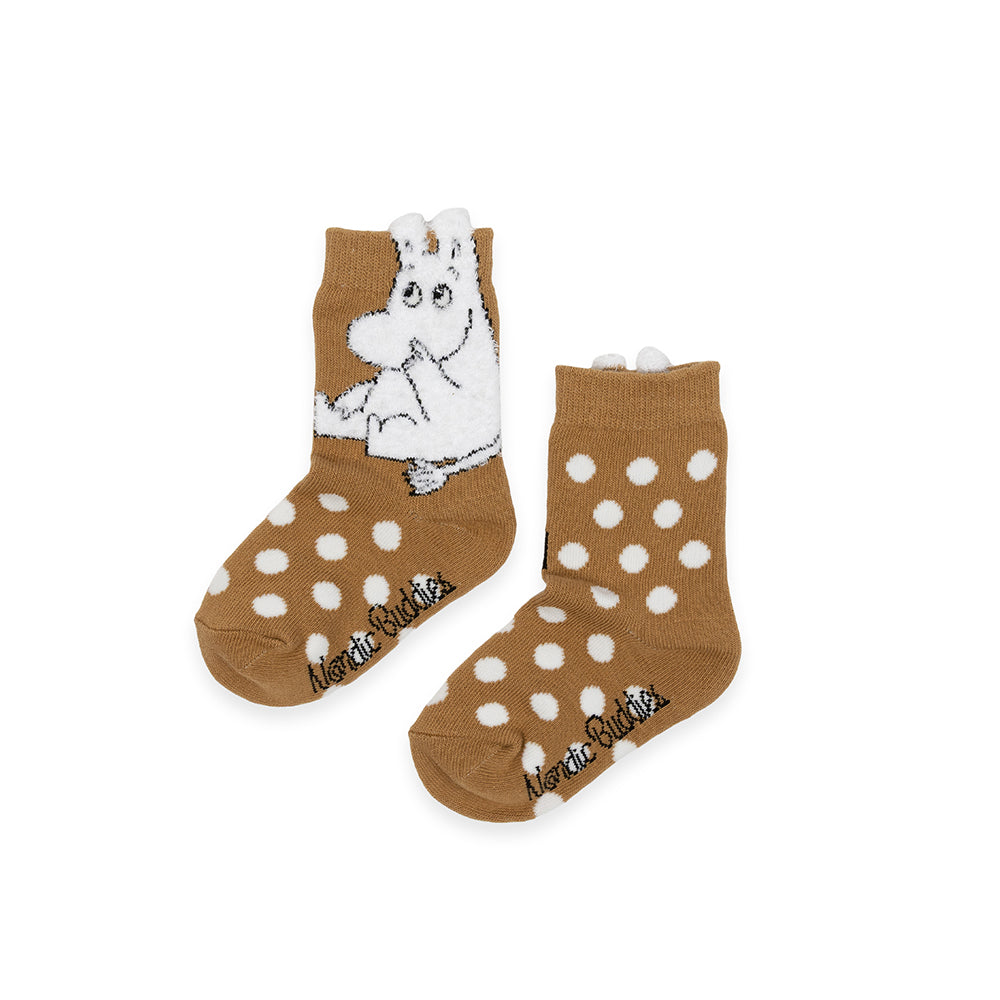 Moomintroll Fluffy Kids Socks 28-31 Brown - The Official Moomin Shop
