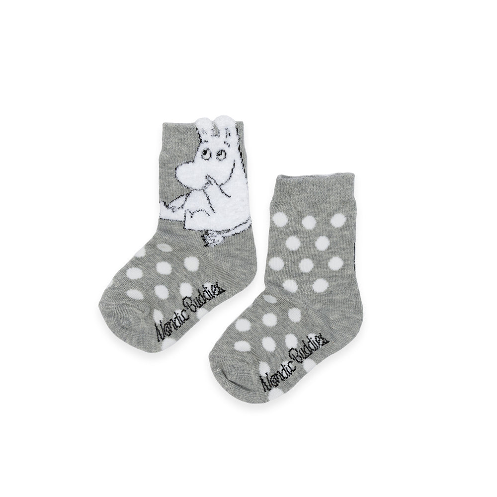 Moomintroll Fluffy Kids Socks 28-31 Gray - The Official Moomin Shop