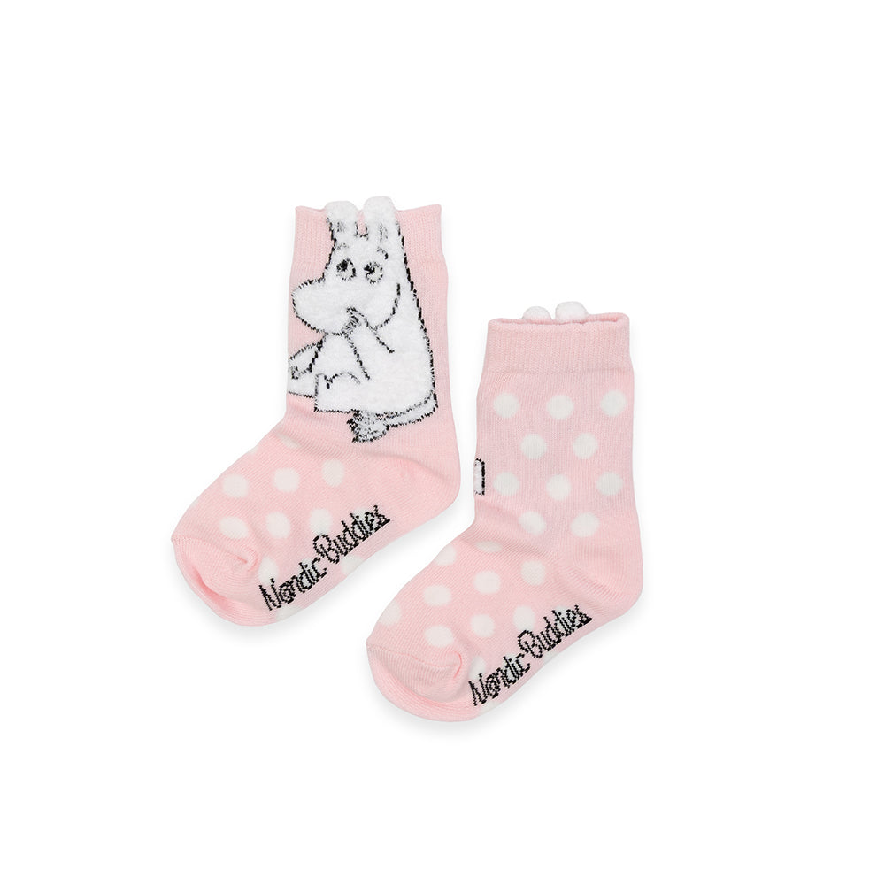 Moomintroll Fluffy Kids Socks 28-31 Light Pink - The Official Moomin Shop