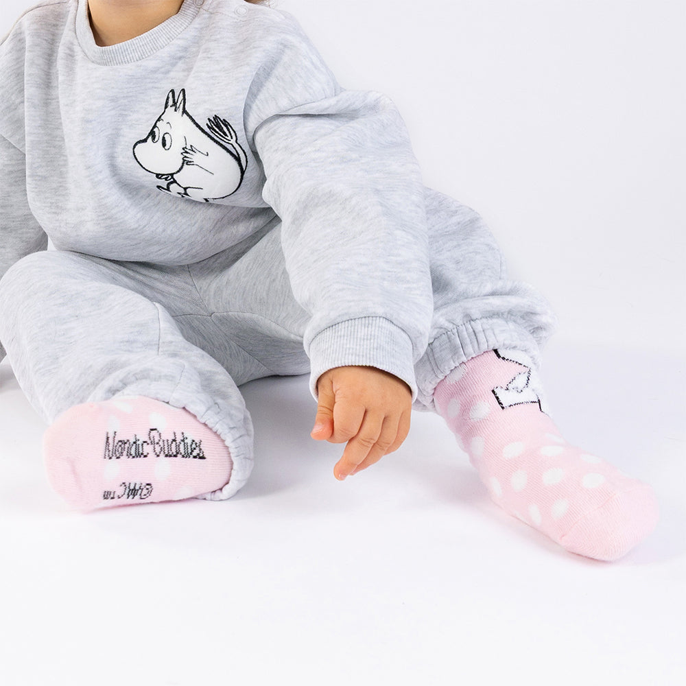Moomintroll Fluffy Kids Socks 28-31 Light Pink - The Official Moomin Shop