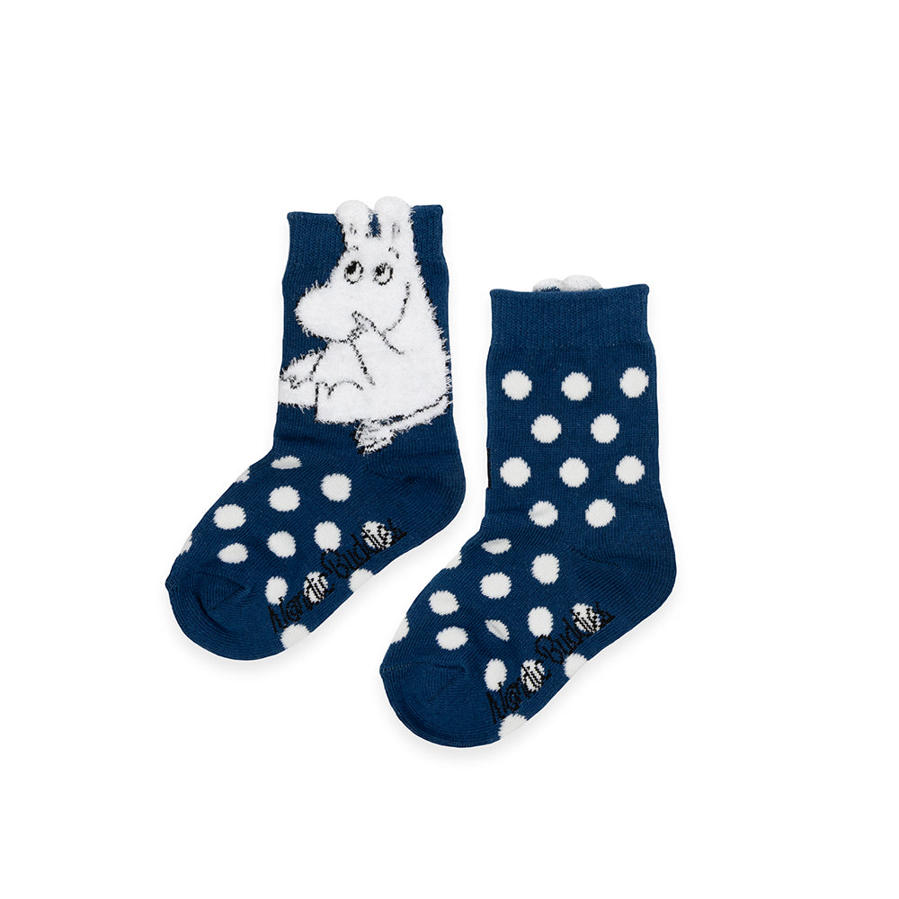 Moomintroll Fluffy Kids Socks 28-31 Blue - The Official Moomin Shop