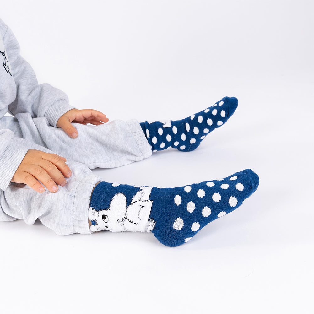 Moomintroll Fluffy Kids Socks 28-31 Blue - The Official Moomin Shop