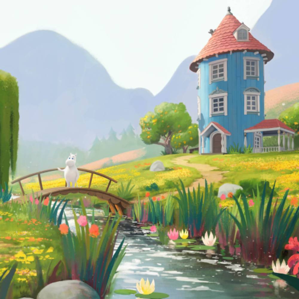 Moomintroll Bridge Greeting Card Square