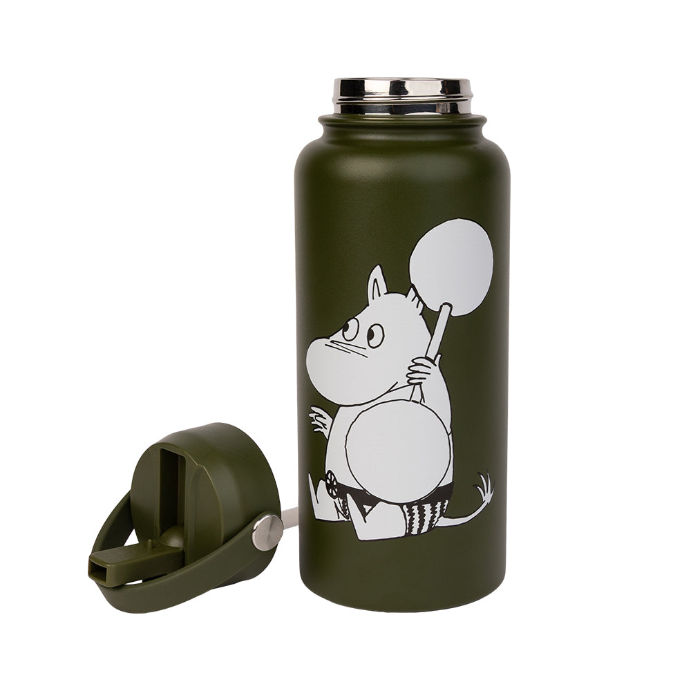 Moomintroll Lighting Weights Thermal Bottle Green 1L - The Official Moomin Shop