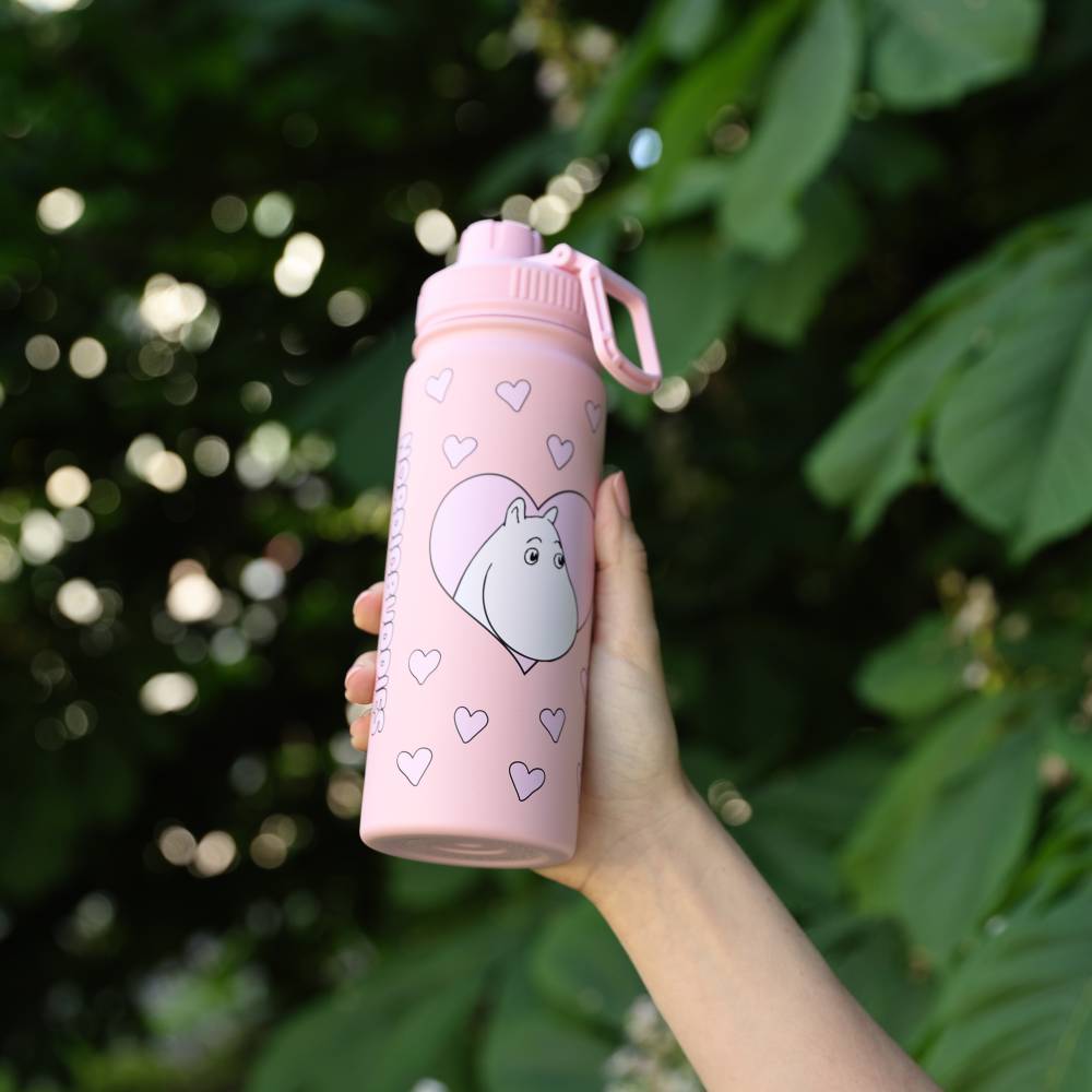 Moomins Love Thermal Bottle 550ml Pink - The Official Moomin Shop