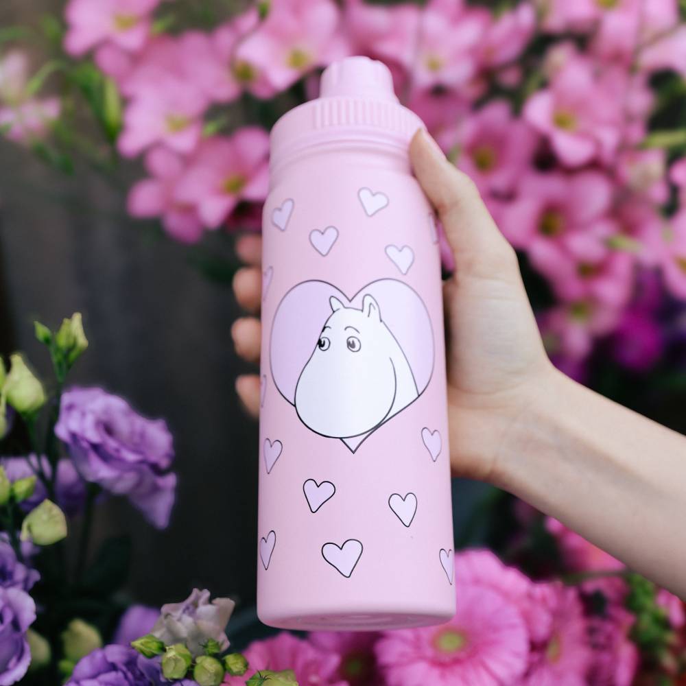 Moomins Love Thermal Bottle 550ml Pink - The Official Moomin Shop