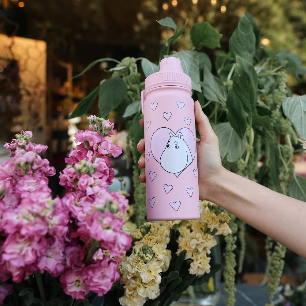 Moomins Love Thermal Bottle 550ml Pink - The Official Moomin Shop