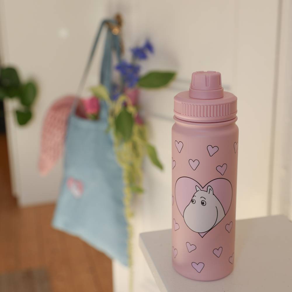 Moomins Love Thermal Bottle 550ml Pink - The Official Moomin Shop