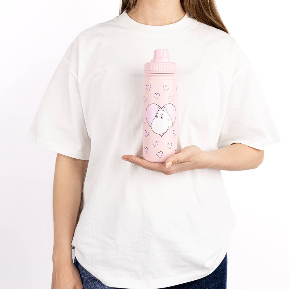 Moomins Love Thermal Bottle 550ml Pink - The Official Moomin Shop