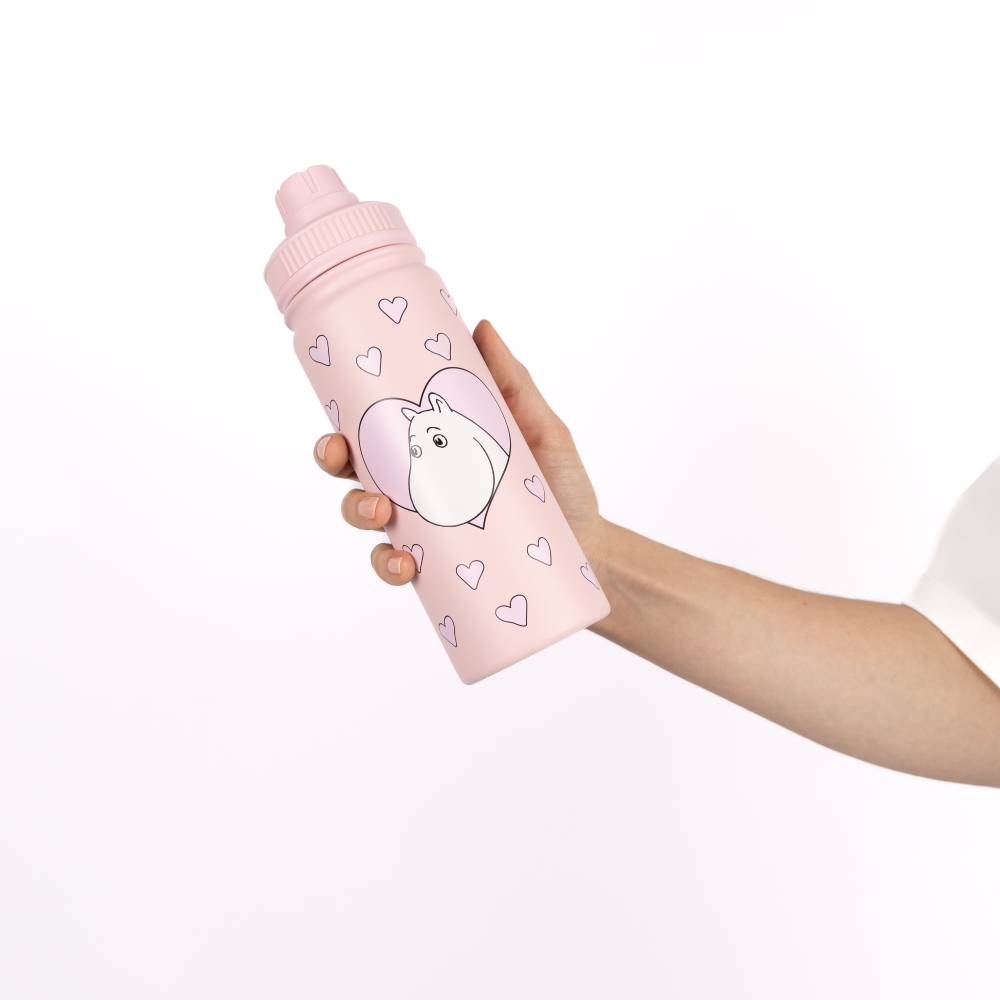 Moomins Love Thermal Bottle 550ml Pink - The Official Moomin Shop
