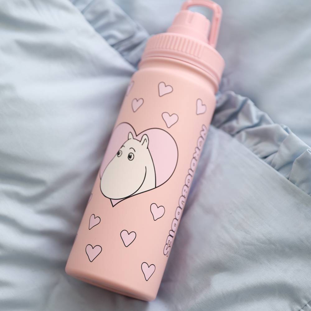 Moomins Love Thermal Bottle 550ml Pink - The Official Moomin Shop