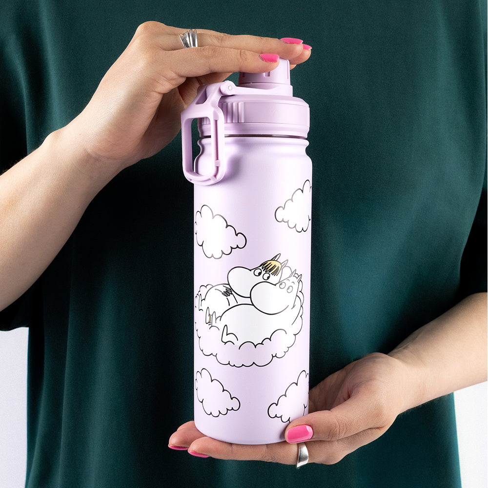 Moomin Cloud Thermal Bottle 550ml Lavender - The Official Moomin Shop