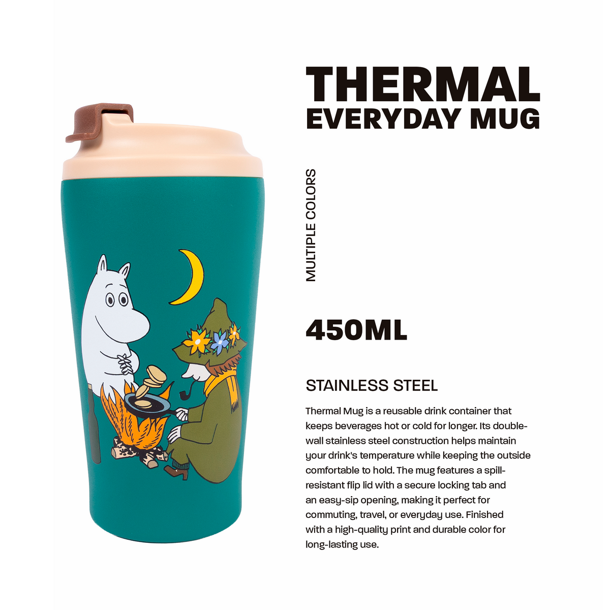 Moomin Camping Thermal Mug 550ml Green - The Official Moomin Shop