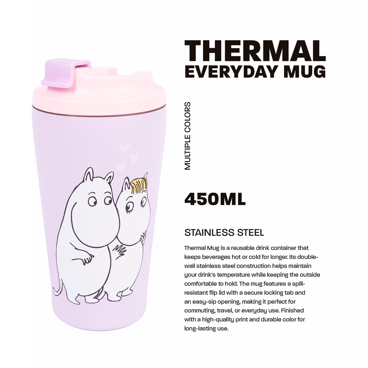 Moomins Love Thermal Mug 550ml Purple - The Official Moomin Shop