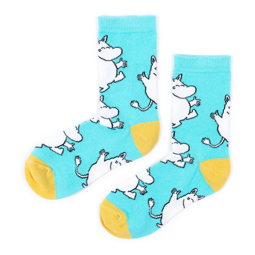 Moomin Happy Moomintroll Socks Turquoise 36-42 - Nordicbuddies - The Official Moomin Shop