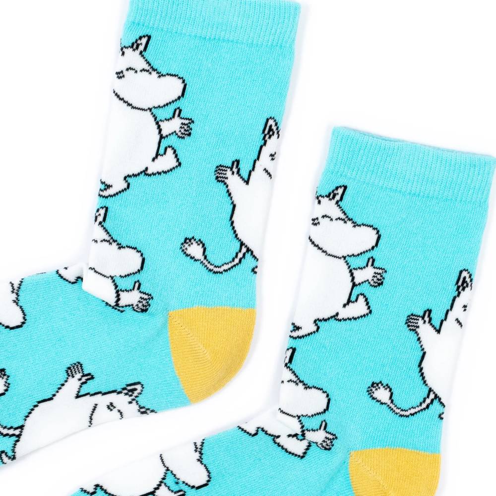 Moomin Happy Moomintroll Socks Turquoise 36-42 - Nordicbuddies - The Official Moomin Shop