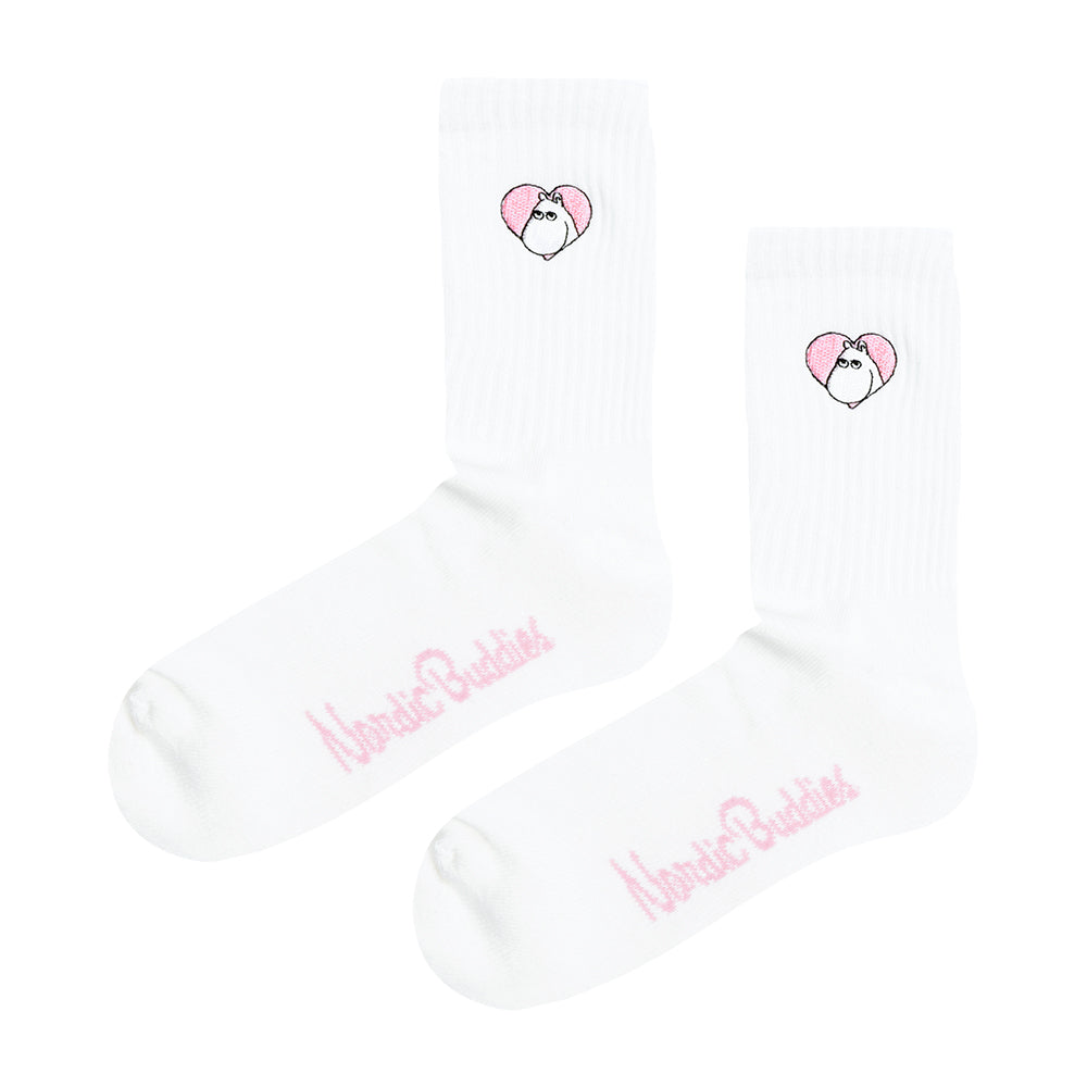 Moomintroll Love Retro Socks 36-42 White - The Official Moomin Shop