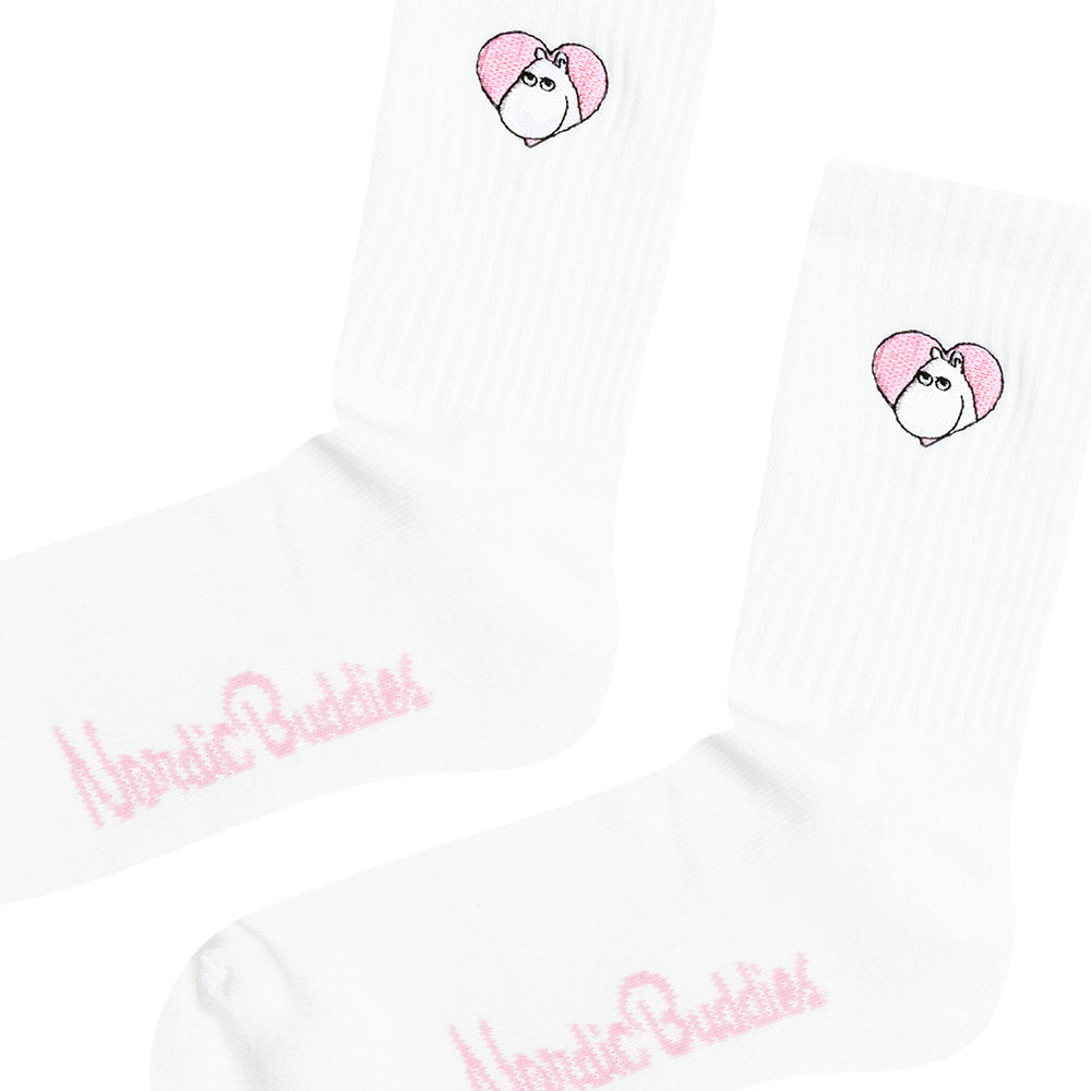 Moomintroll Love Retro Socks 36-42 White - The Official Moomin Shop