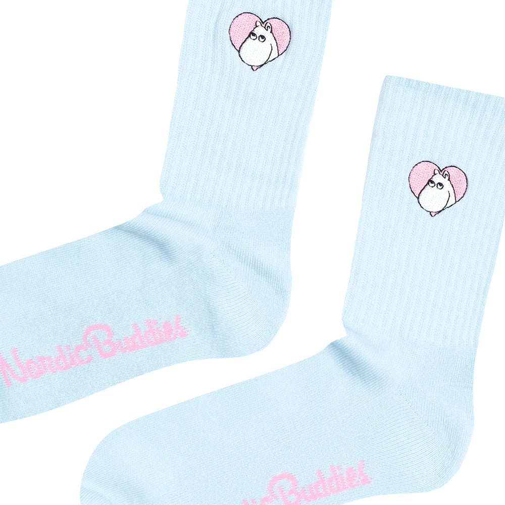 Moomin Love Socks 36-42 Lightblue - The Official Moomin Shop