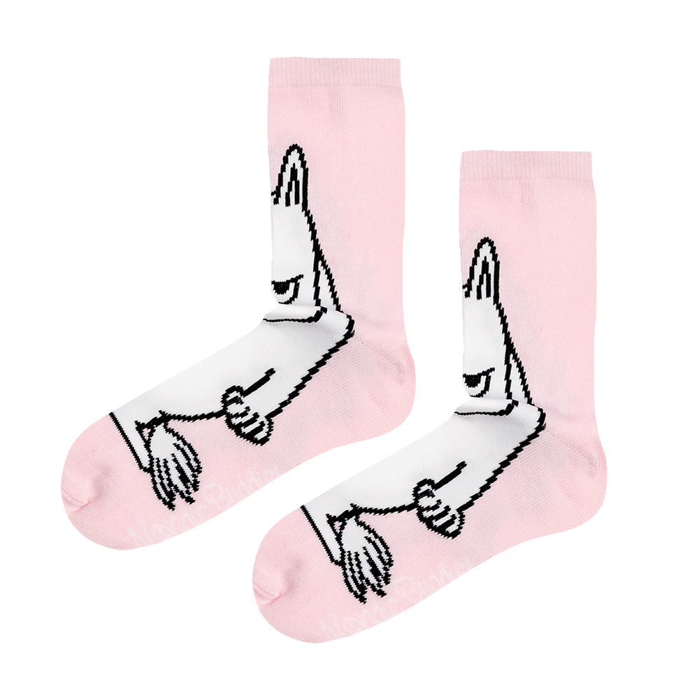 Moomintroll Angry Classic Socks 36-42 Pink - The Official Moomin Shop