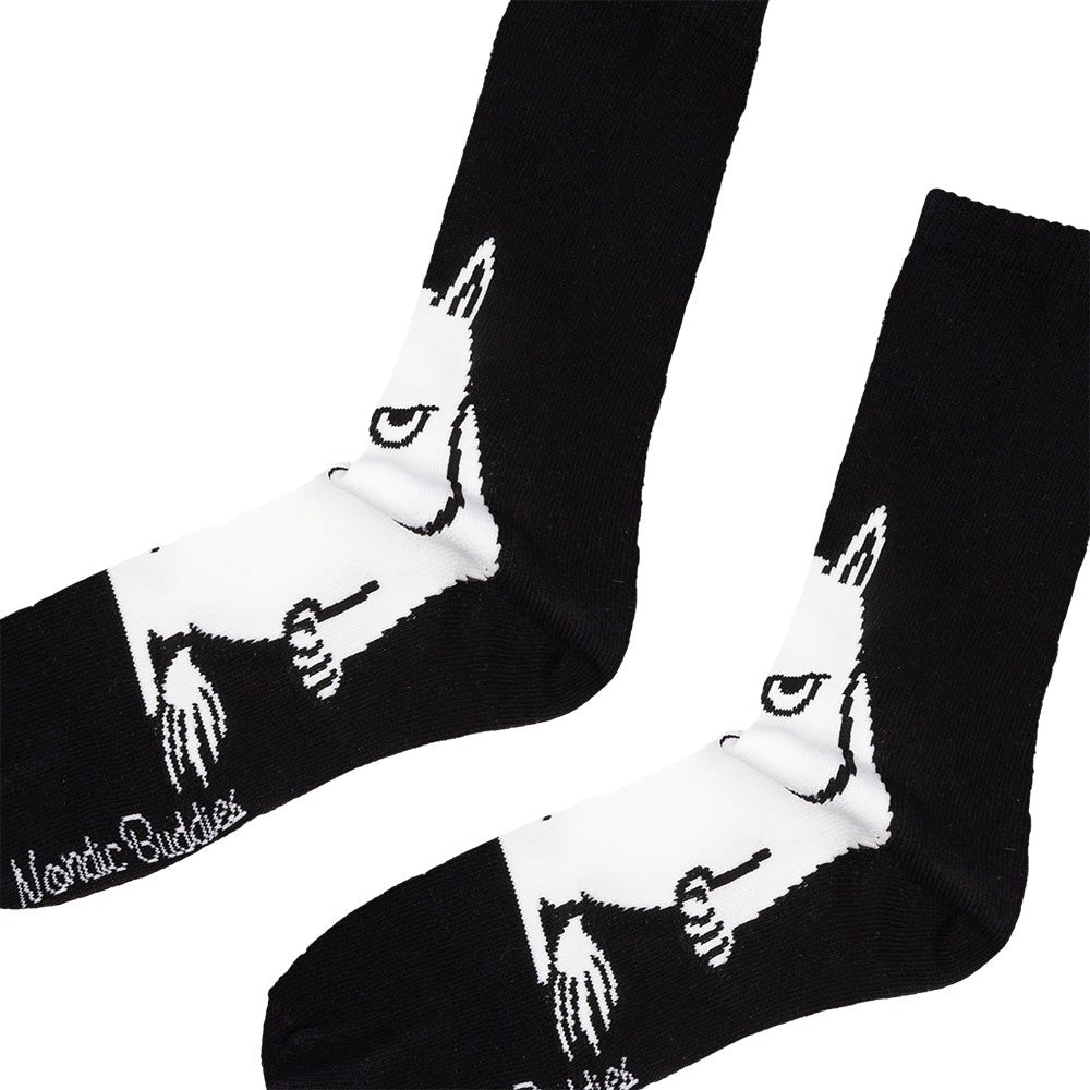 Moomintroll Angry Classick Socks 40-45 Black - The Official Moomin Shop