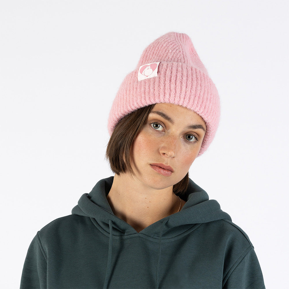 Moomintroll Love Fluffy Chunky Beanie Pink