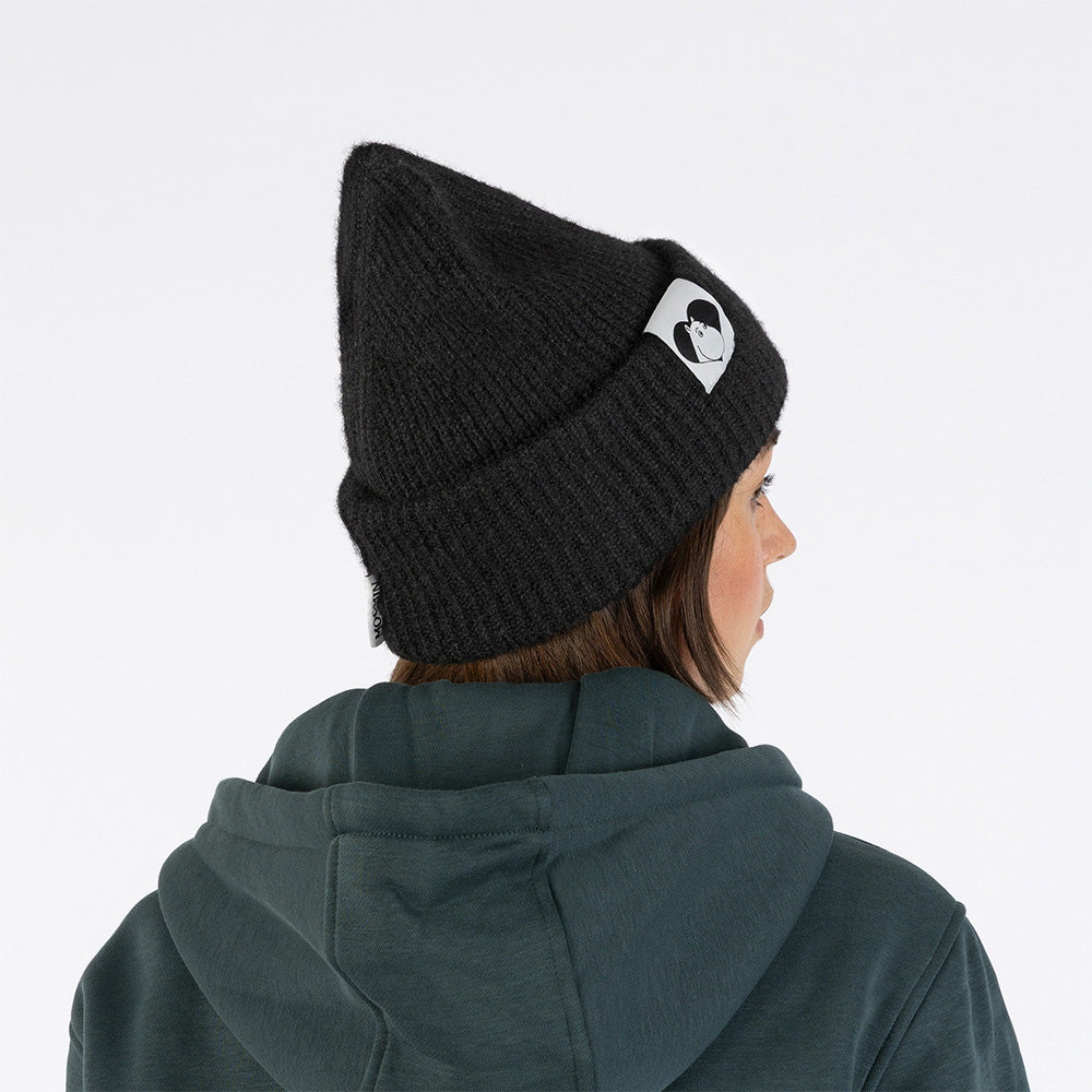 Moomintroll Love Fluffy Chunky Beanie Black