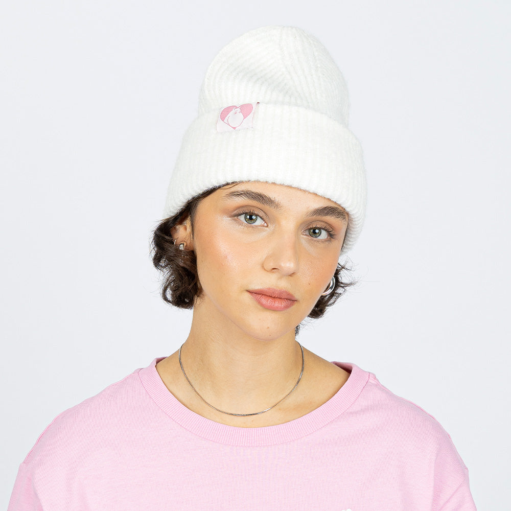 Moomins Love Fluffy Chunky Beanie White