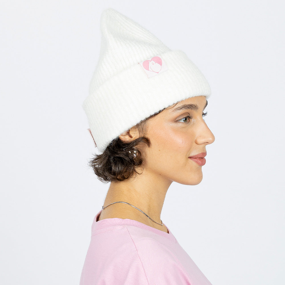 Moomins Love Fluffy Chunky Beanie White