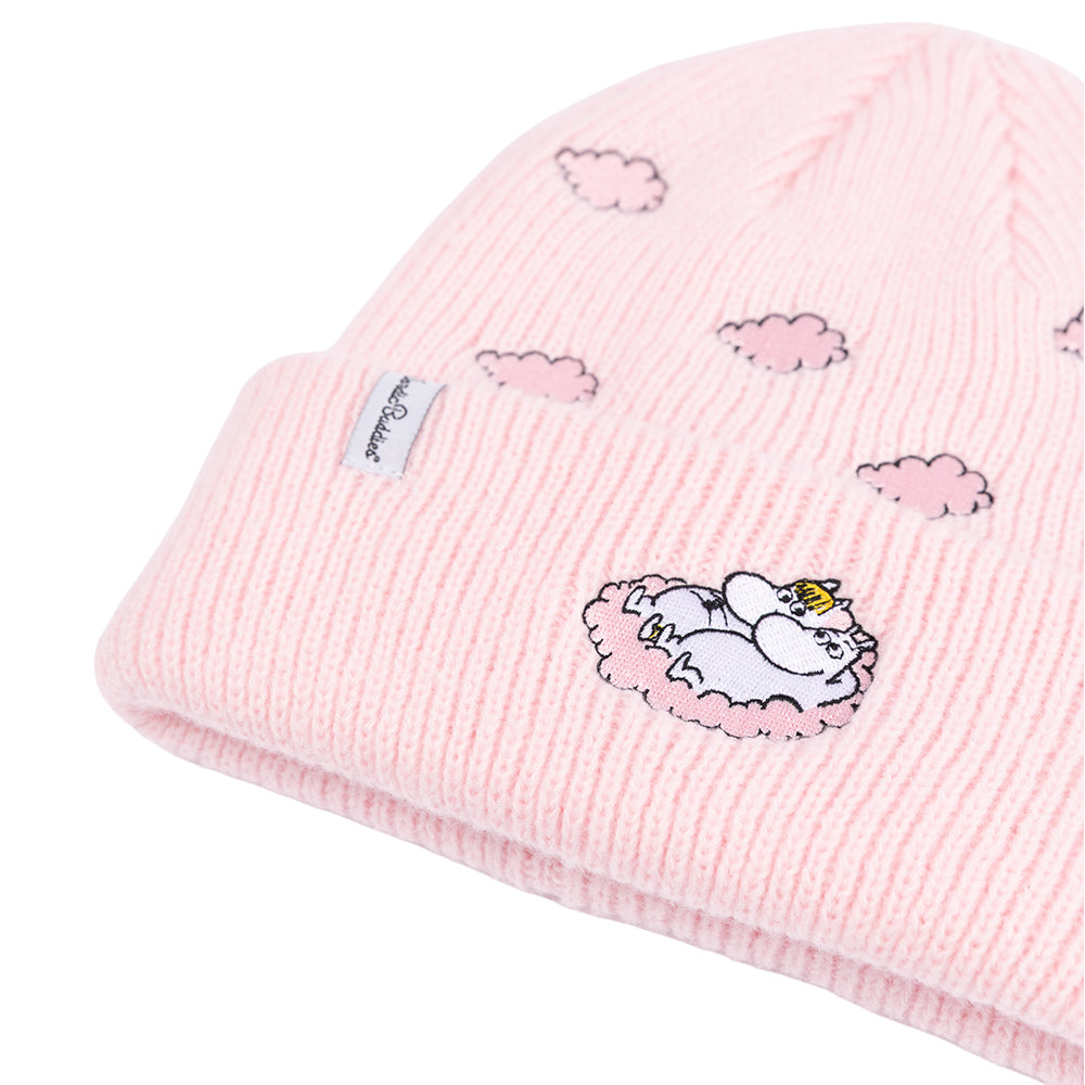 Moomins Love Cloud Multiple Embroidery Beanie Pink - The Official Moomin Shop
