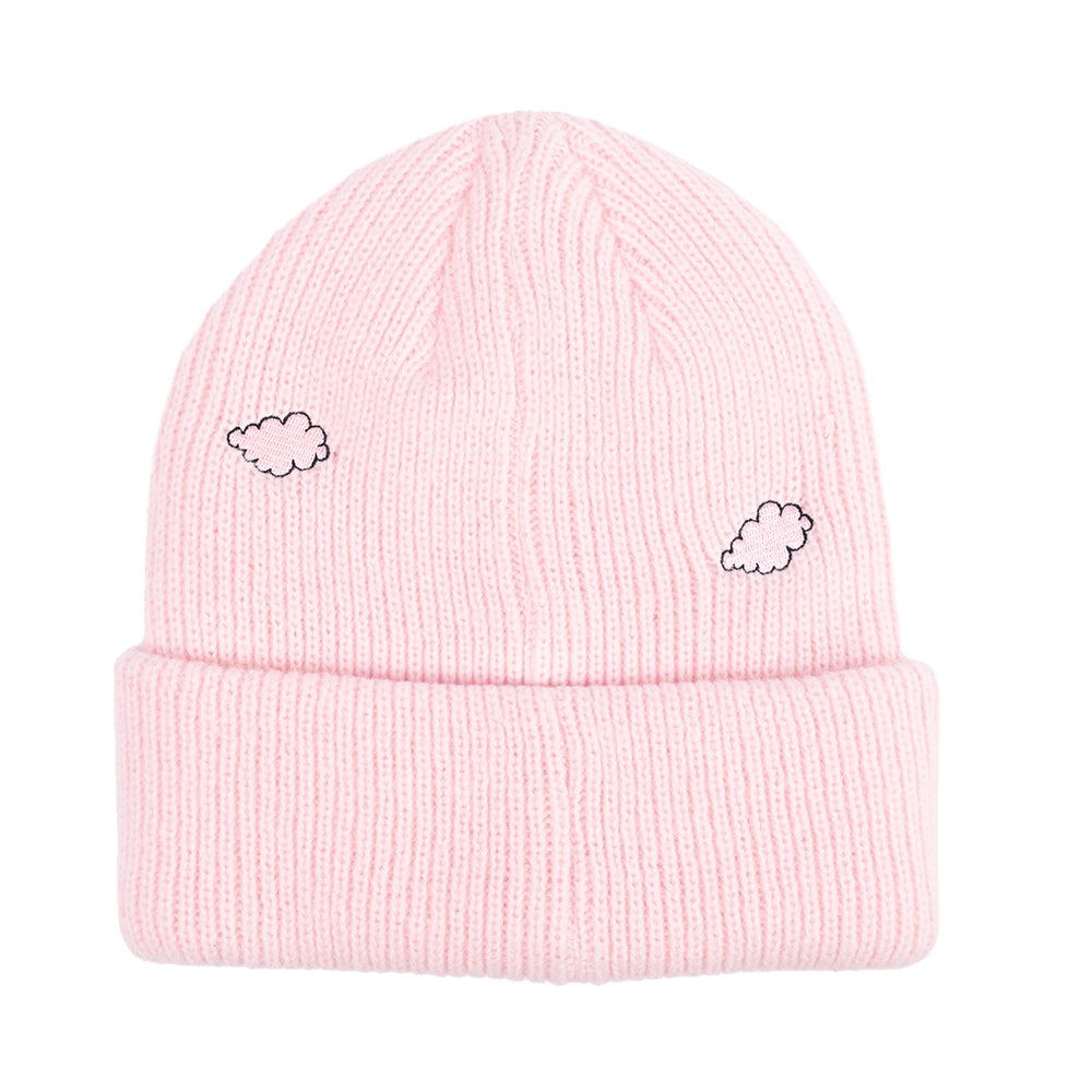 Moomins Love Cloud Multiple Embroidery Beanie Pink - The Official Moomin Shop