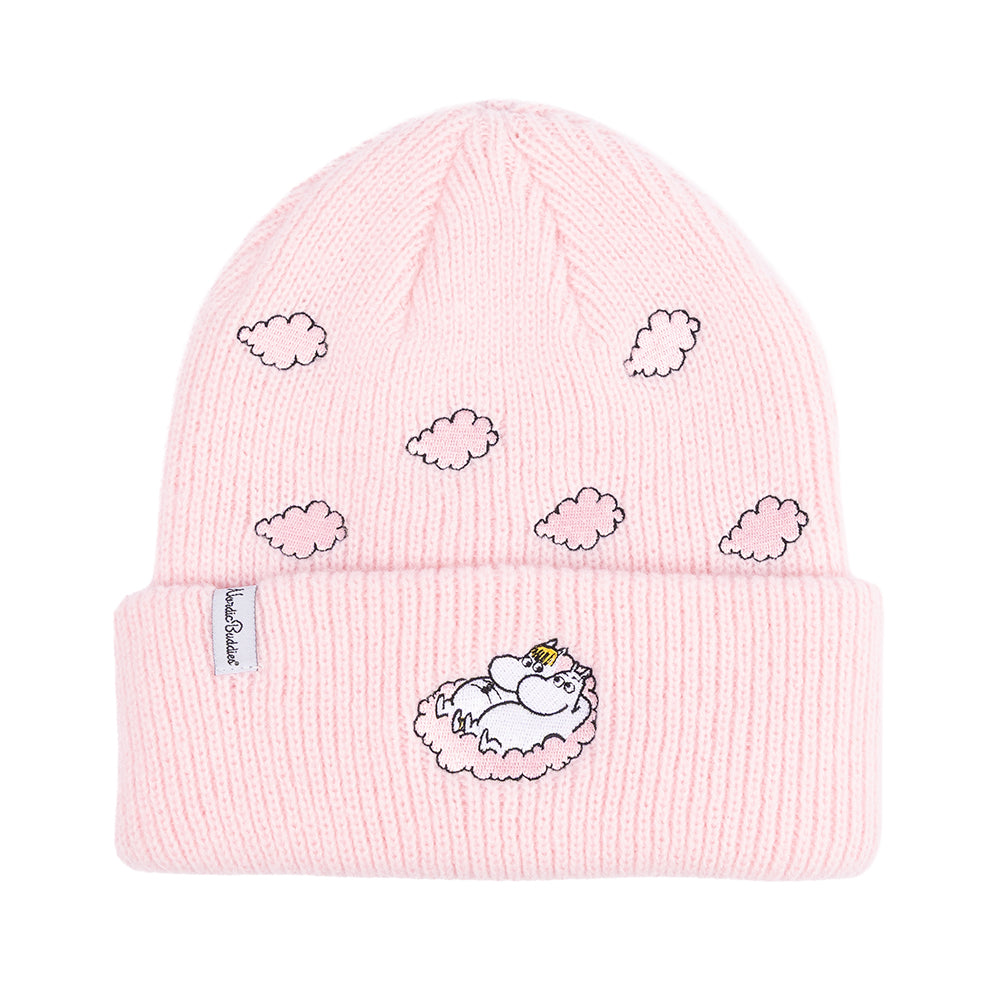 Moomins Love Cloud Multiple Embroidery Beanie Pink - The Official Moomin Shop