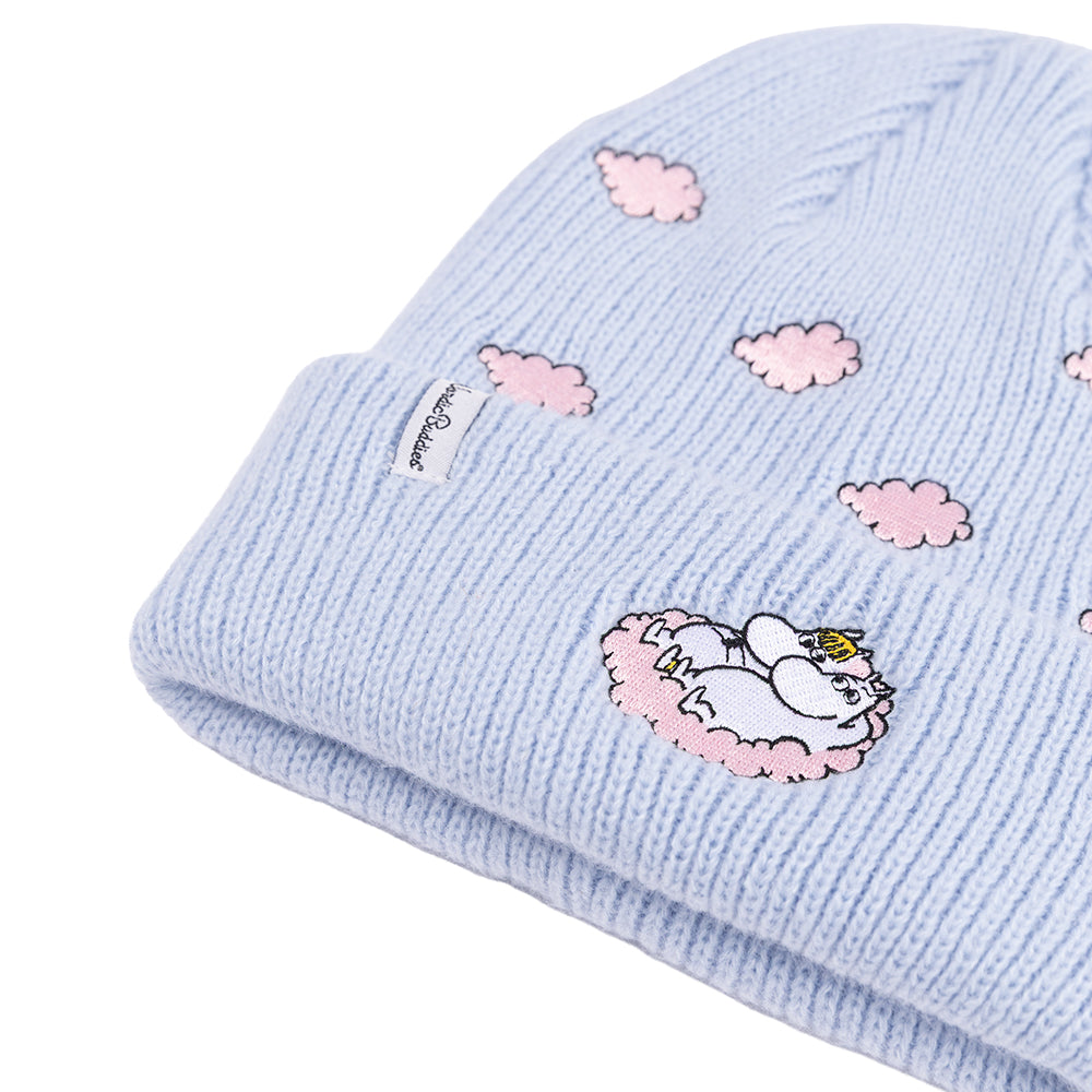 Moomins Love Cloud Multiple Embroidery Beanie Blue - The Official Moomin Shop