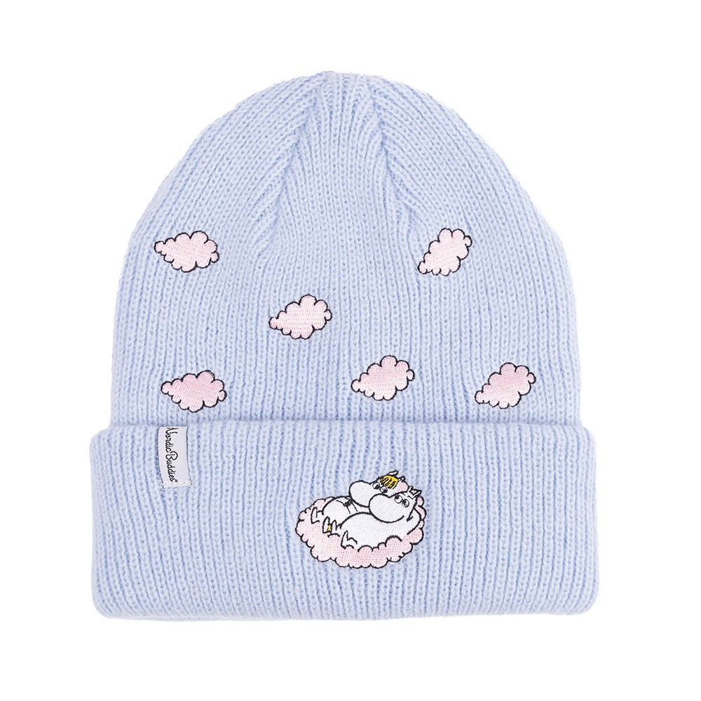 Moomins Love Cloud Multiple Embroidery Beanie Blue - The Official Moomin Shop