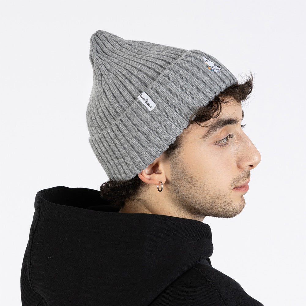 Moomintroll Embroidery Beanie Grey - The Official Moomin Shop