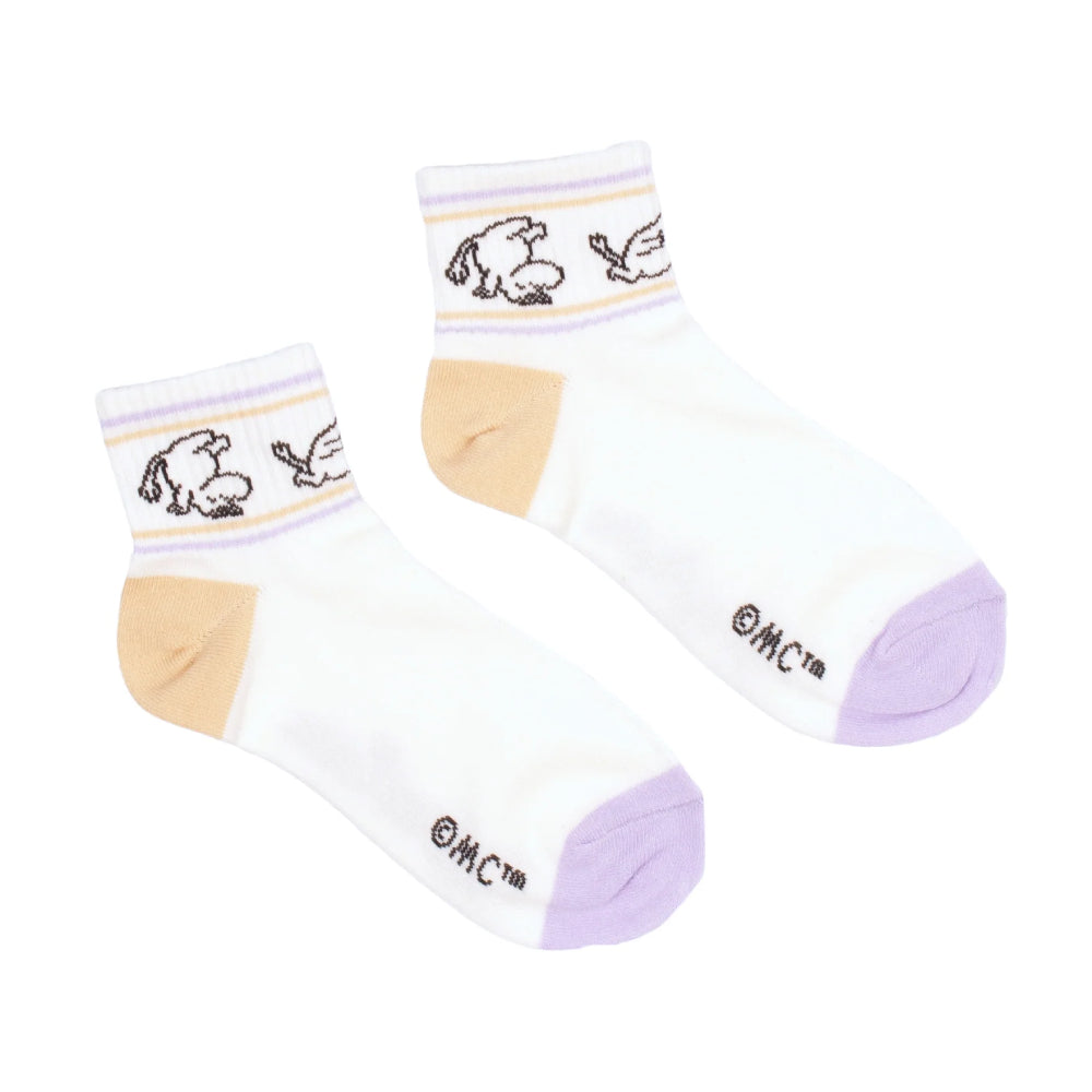 Moomintroll Retro Ankle Socks Lilac/Orange 36-42 - Nordisbuddies - The Official Moomin Shop