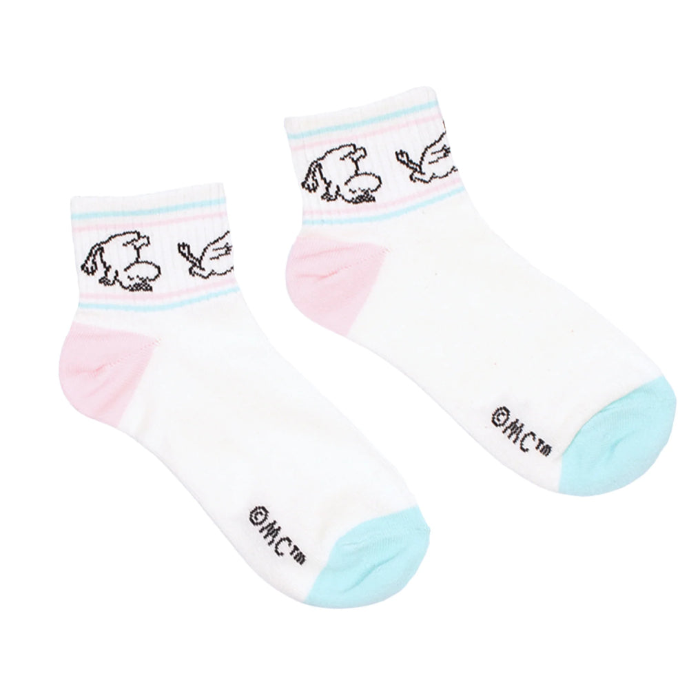 Moomintroll Retro Ankle Socks Pink/Turquoise 36-42 - Nordisbuddies - The Official Moomin Shop
