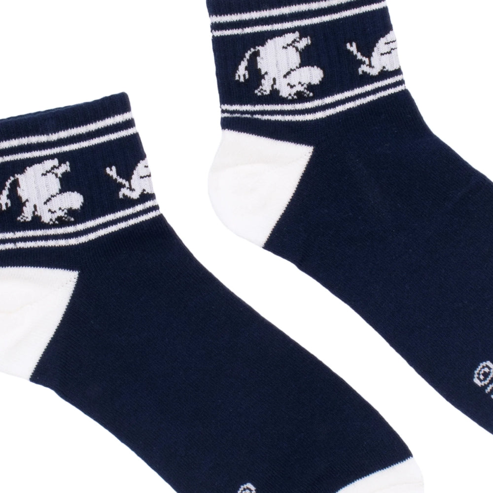 Moomintroll Retro Ankle Socks Navy Blue 40-45 - Nordicbuddies - The Official Moomin Shop