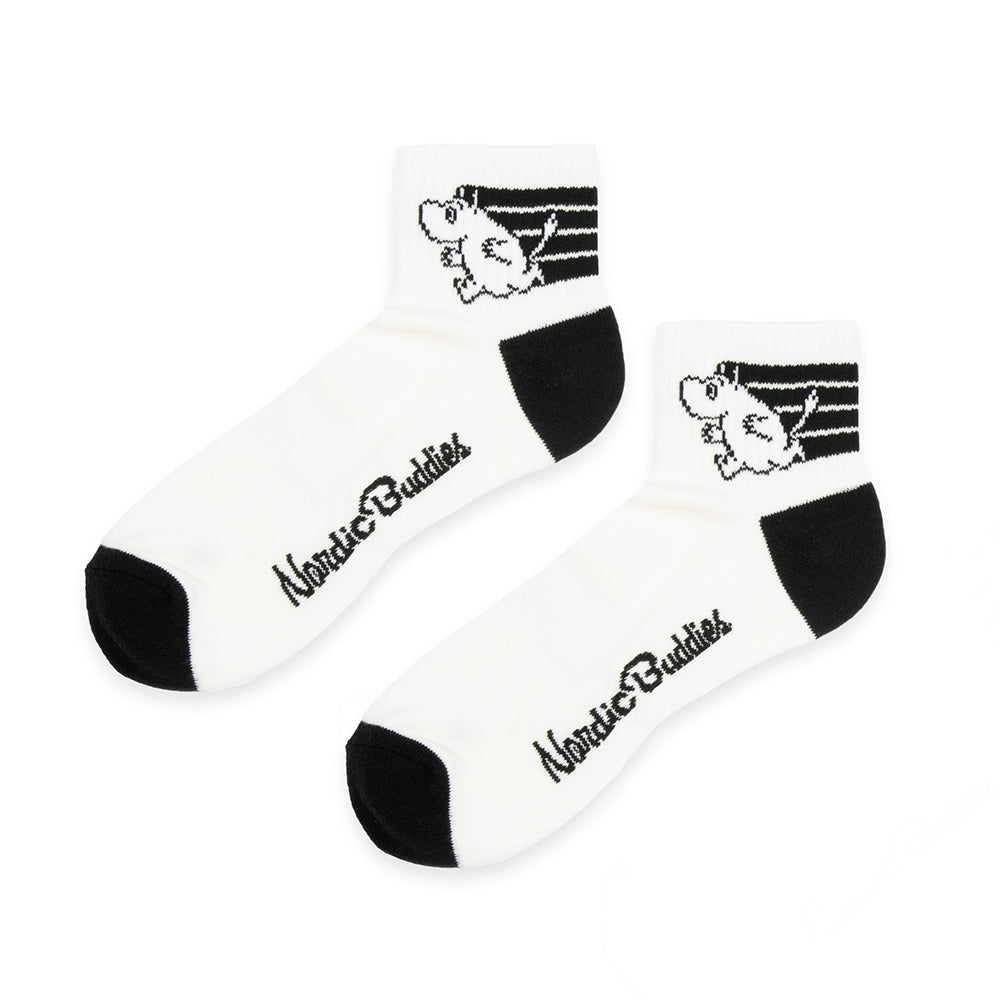 Moomintroll Running Retro Ankle Socks 40-45 White - The Official Moomin Shop