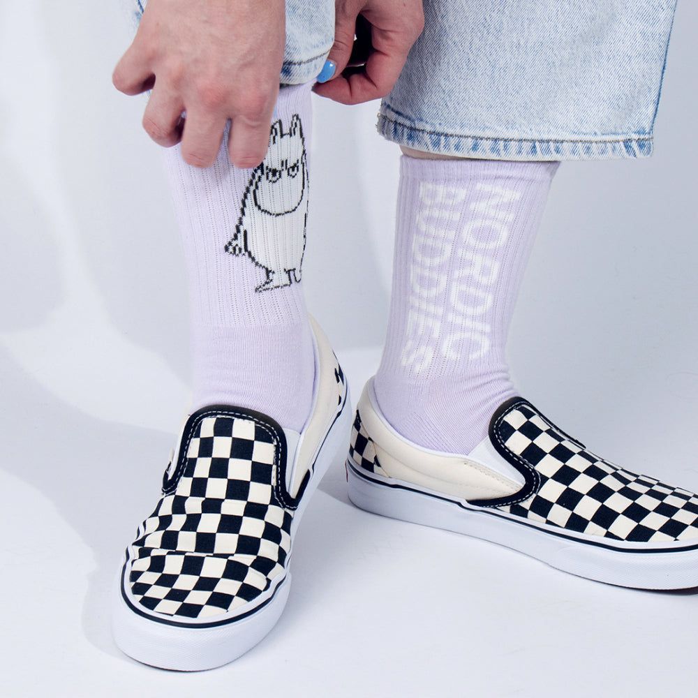 Angry Moomintroll Retro Socks Lilac 36-42 - Nordicbuddies - The Official Moomin Shop