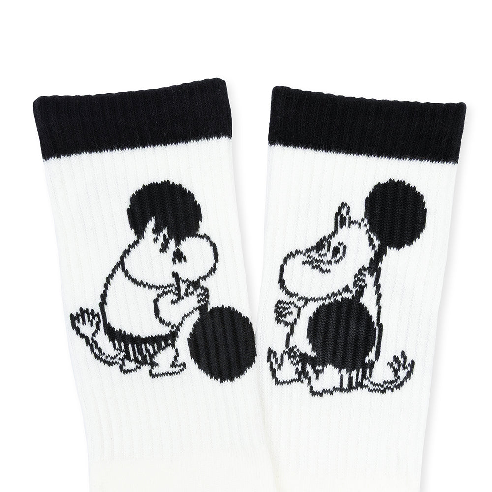 Moomintroll Weightlifting Active Socks 40-45 B&W - The Official Moomin Shop