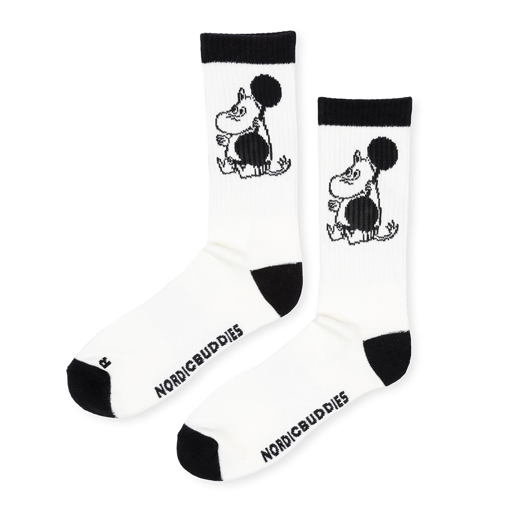 Moomintroll Exercising Active Socks 40-45 B&amp;W